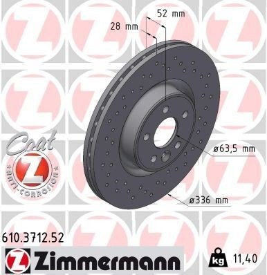 ZIMMERMANN 610.3712.52 Bremseskive