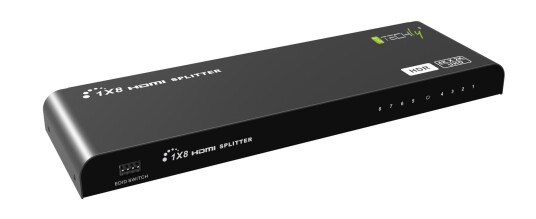 Techly HDMI 2.0 8-Port Splitter 4K 60Hz med HDR for Videotilbehør