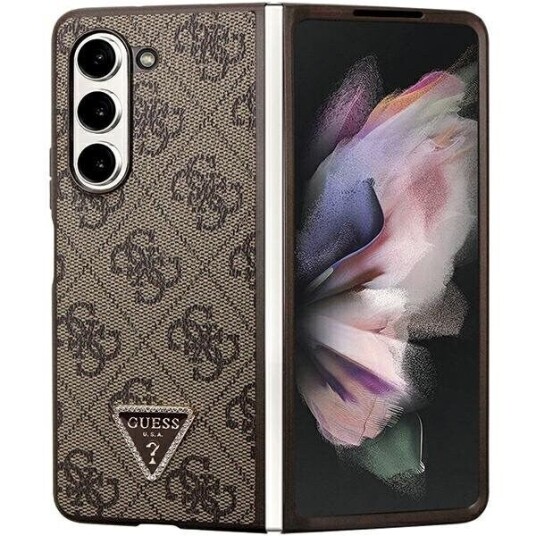 Guess Mobildeksel til Samsung Galaxy Z Fold 5 i Brun med 4G Triangle Strass