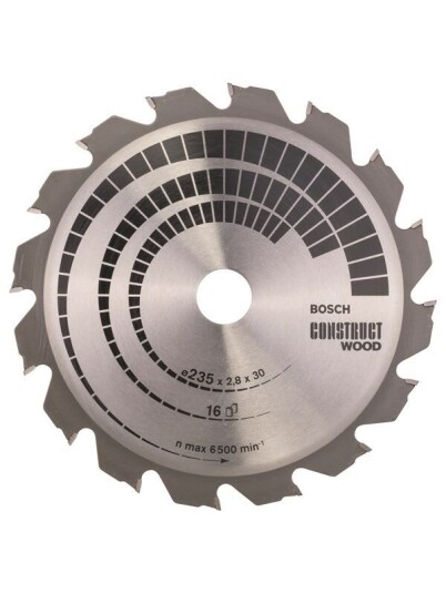 Bosch Construct Wood Sirkelsagblad 235 mm med 16 Tenner for Tre