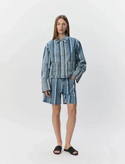 Sofie Schnoor Tazasw Striped Denim Jacket Blue 38 Sofie Schnoor Tazasw Striped Denim Jacket Blue 38