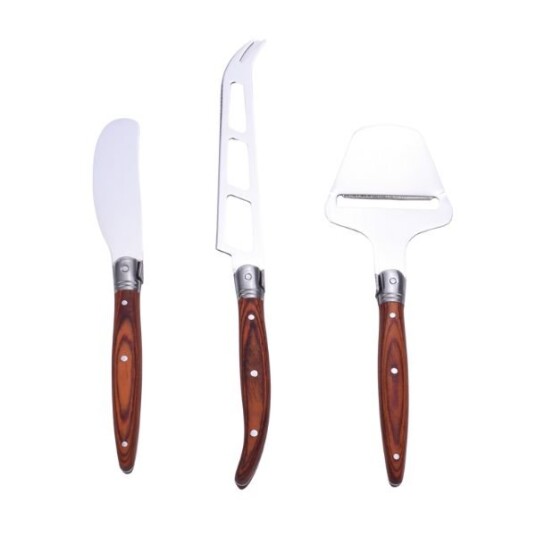 Laguiole Heritage Ostesæt 3 Kniver i Pakkawood