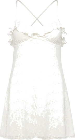 Gina Tricot Floral Mini Strap Dress White M Gina Tricot Floral Mini Strap Dress White M