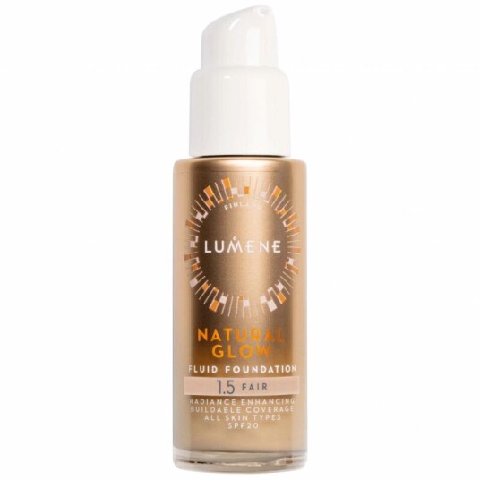Lumene Glow Fluid Foundation 1.5 Fair SPF20 - Fuktighetsgivende 30 ml Lumene Glow Fluid Foundation 1.5 Fair SPF20 - Fuktighetsgivende 30 ml
