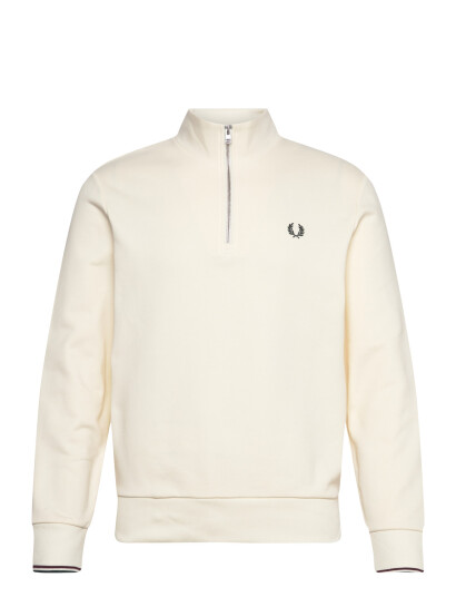 Fred Perry Half Zip Sweatshirt Cream L