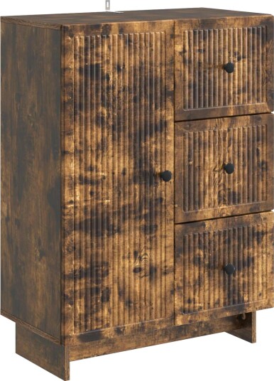 Serviesskap med skuff Røkt Eik 66 x 34,5 x 90 cm Konstruert tre Serviesskap med skuff Røkt Eik 66 x 34,5 x 90 cm Konstruert tre