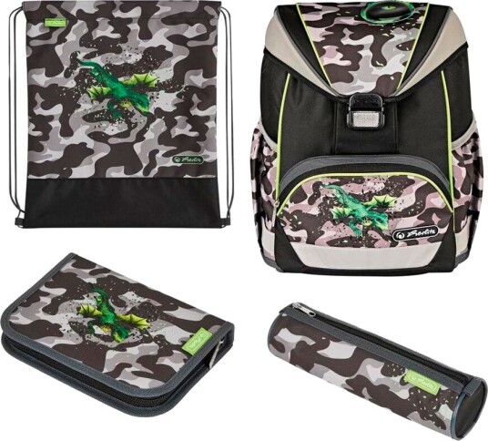 Herlitz UltraLight Plus Skolesekk Sett 15 Liter Camo Dragon Herlitz UltraLight Plus Skolesekk Sett 15 Liter Camo Dragon