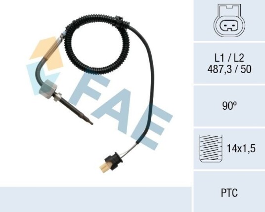FAE 68015 Sensor, eksostemperatur
