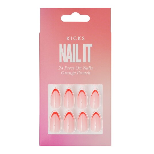 Kicks Beauty KICKS Beauty Press On Nails Orange French Kicks Beauty KICKS Beauty Press On Nails Orange French