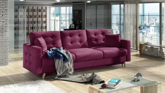 Sofa Eltap Asgard 233x93x92 cm Mat Velvet 68 Rød