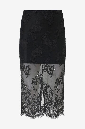 Gina Tricot Skjørt Lace Midi Skirt Svart