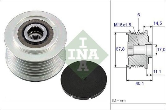 Dynamo remhjul INA 535 0052 10