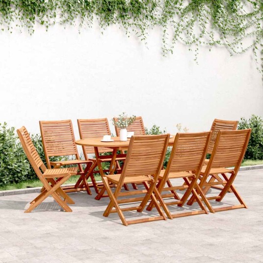  Sammenleggbare hagestoler 8 stk 51x66x95 cm heltre akasie 3214473