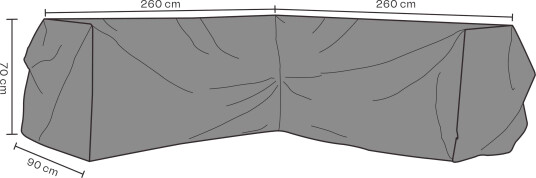 Brafab Møbeltrekk (Pustende stof) Til hjørnesofa 260-260 x 90 x 70 cm Svart