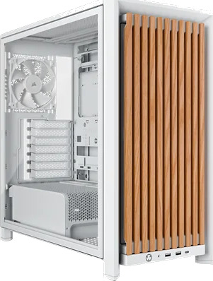Corsair FRAME 4000D Wood RS Midi-tårn Kabinett Hvit/Eik Corsair FRAME 4000D Wood RS Midi-tårn Kabinett Hvit/Eik