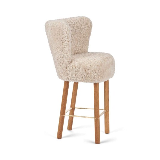 Natures Collection Emilia Barstol Beige Eik med messingramme