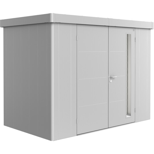 BIOHORT REDSKAPSBOD NEO 1C DOBBELDØR SØLV METALLIC