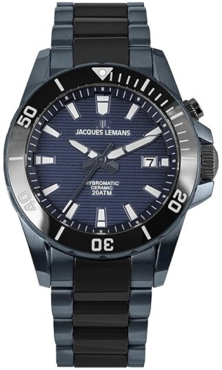 Jacques Lemans Herreklokke 1 2222B Hybromatic Blå/Keramik Ø42 mm