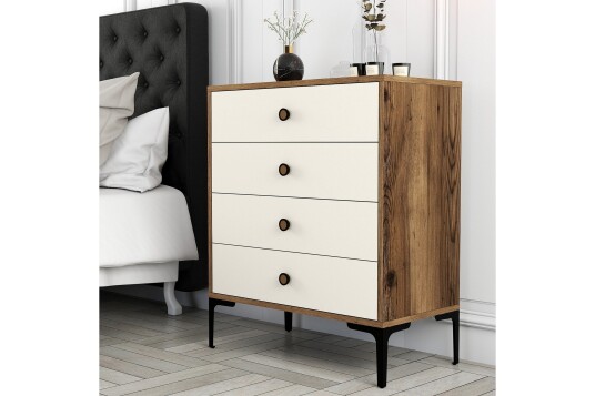 Ameias Kommode 76x90,7 cm Brun/Beige   Hanah Home