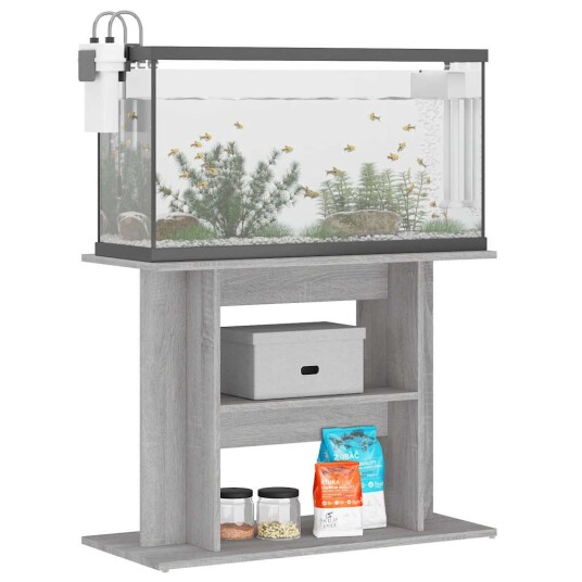 Akvariumstativ Betonggrå 80X35X60 cm Konstruert Tre