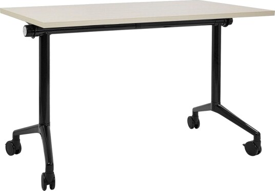 Hopfällbart skrivbord Beliani Cavi Ljus trä/svart 120x60x75 cm Light colored wood\|\|Black 120x60x75 cm Hopfällbart skrivbord Beliani Cavi Ljus trä/svart 120x60x75 cm Light colored wood\|\|Black 120x60x75 cm