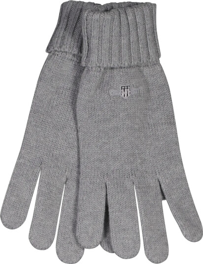 Gant Cotton Blend Logo Gloves - Grey - ONE SIZE