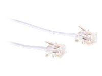 MicroConnect RJ11 Telefonkabel 2 m Hvit Flat
