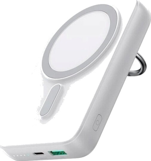 Joyroom JR W050 20W Magsafe 10000Mah Trådløs Powerbank Med Ring Og Stativ Hvit