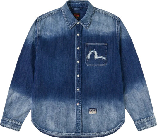Evisu Herre Skjorter Blå S,