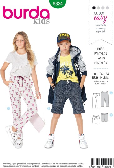Burda 9324 - Bukse EUR: 134-164, US: 9-14 JUN