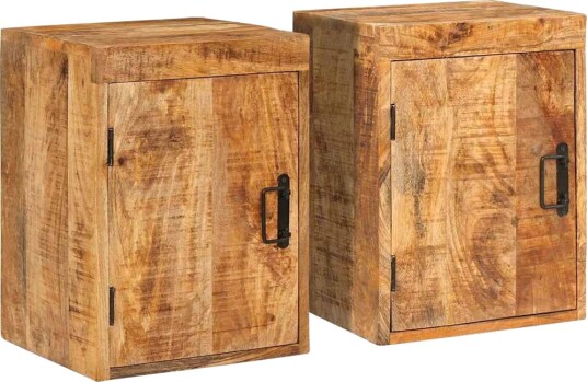 Nattbord 2 pcs Brun 35 x 33 x 48 cm Massiv mango tre