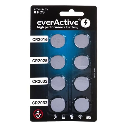 EverActive R2032 / CR2025 / CR2016 3 V (1 enhet) EverActive R2032 / CR2025 / CR2016 3 V (1 enhet)