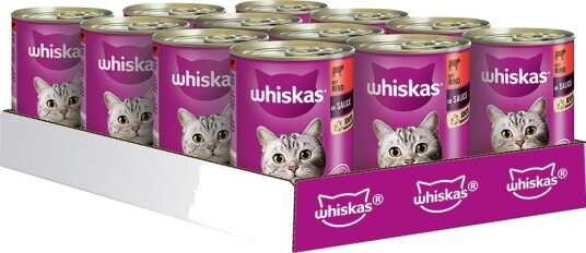 Whiskas Våtfôr 1+ Bokser 1+ Storfekjøtt & Lever I Saus 24 X 400 G Whiskas Våtfôr 1+ Bokser 1+ Storfekjøtt & Lever I Saus 24 X 400 G