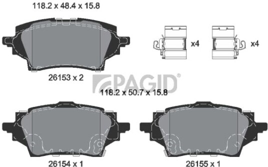 PAGID T2853N Bremseklosser PAGID T2853N Bremseklosser