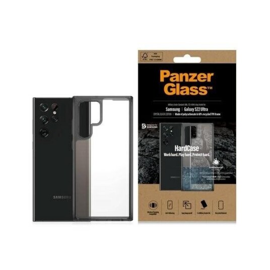 PanzerGlass HardCase Baksidedeksel for Samsung Galaxy S22 Ultra - TPU - Crystal Black