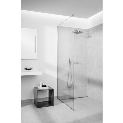 Unidrain Glassline Dusjvegg, 80 cm, Klart glass - Ekskl. gulvmodul