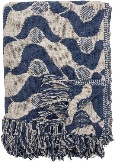 Bloomingville Santena pledd 130x160 cm Blå