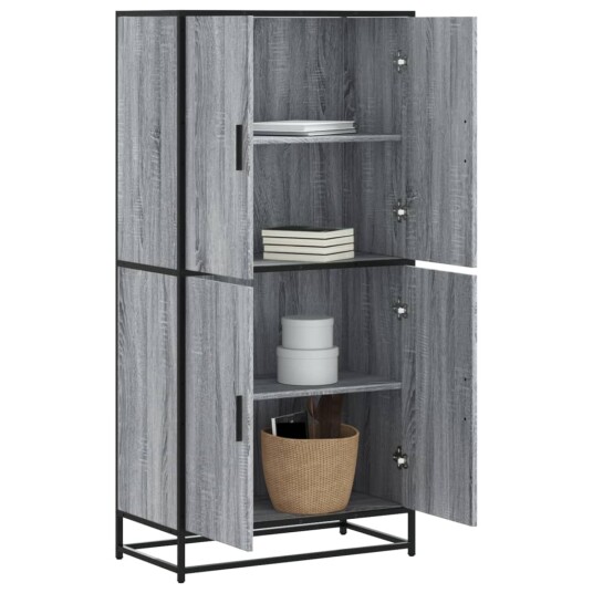 Highboard grå sonoma 68x35x139 cm konstruert tre 8721102923395
