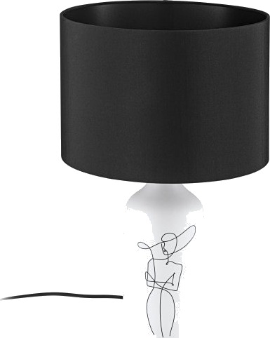 Eglo Vinoza Bordlampe I Hvit Med Sort Skjerm Eglo Vinoza Bordlampe I Hvit Med Sort Skjerm