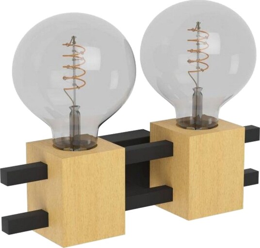Vegglampe Eglo Levantara Svart/Tre med 2 Lamper -
