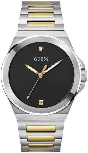 Guess Herreklokke GW0833G3 Vinyl Sort/Gulltonet stål Ø44 mm