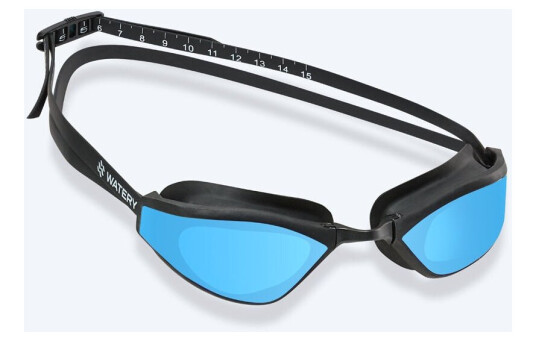 Watery Elite svømmebriller Storm Racer Mirror Svart/blå Konkurranse / trening svømmebriller Bedst i test Watery Elite svømmebriller Storm Racer Mirror Svart/blå Konkurranse / trening svømmebriller Bedst i test