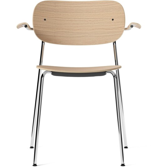 Audo Copenhagen Co Spisestol Forkrommede Ben Sete + Rygg + Arm Natural Oak