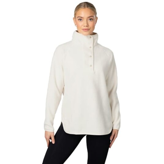 Johaug Women"s Fusion Pile Oversized Henley Tofu White L