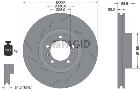 PAGID 55139NHC Bremseskive