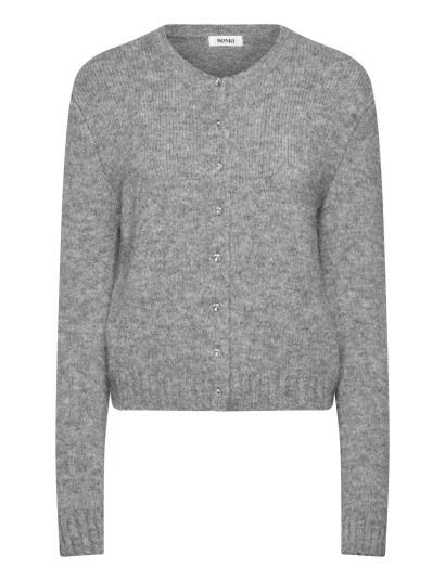 Monki Brushed Knit Buttoned Cardigan - Grey - XXL Monki Brushed Knit Buttoned Cardigan - Grey - XXL