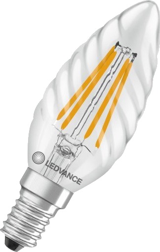 Ledvance Classic E14 mignonpære vridd 4000K 3,4W clear 100mm x 35mm Ledvance Classic E14 mignonpære vridd 4000K 3,4W clear 100mm x 35mm