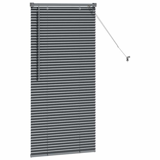 Vindu Persienne med gardiner Manual Mørke grå Aluminium