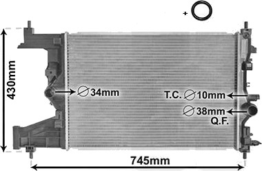 VAN WEZEL 37002485 Radiator motorkjøling