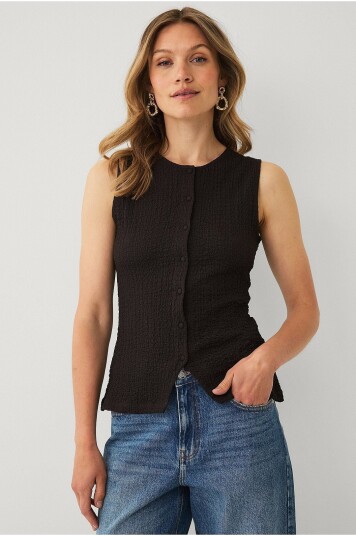 Ellos Collection Vest med struktur Brun